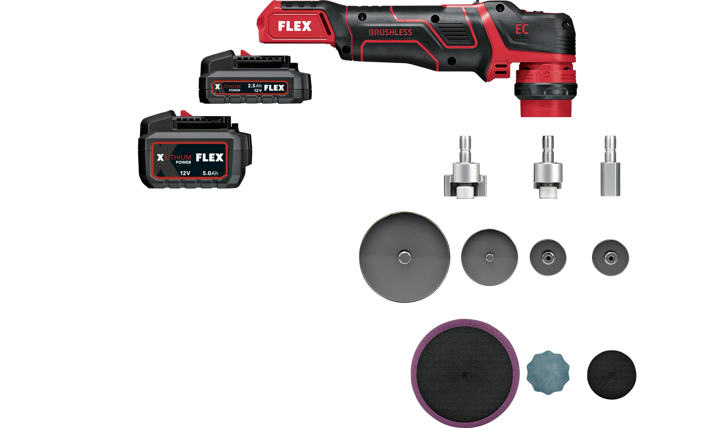Flex PXE 80 10.8-EC/2.5 Set - The smart cordless polisher 10,8 V, rotary and random orbital free-running