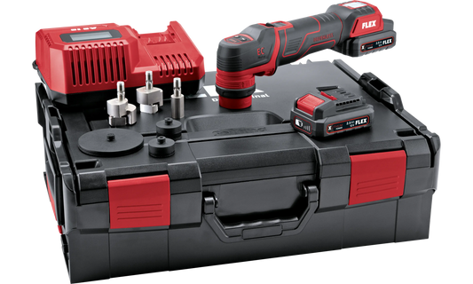 Flex PXE 80 10.8-EC/2.5 Set - The smart cordless polisher 10,8 V, rotary and random orbital free-running