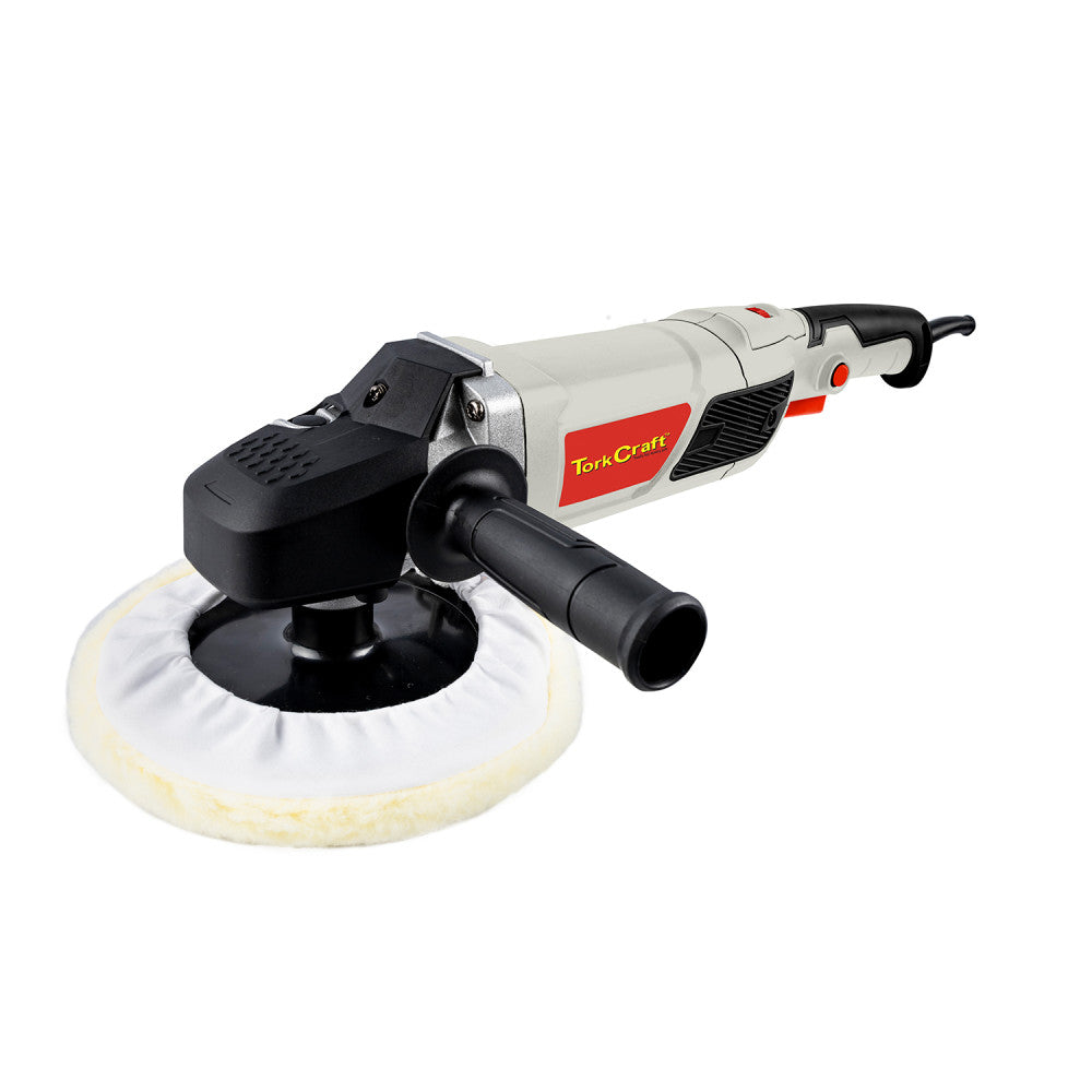 Polisher 1500w 180mm B/Pad & Bonnet 600-3000rpm Const/Speed D-Handle